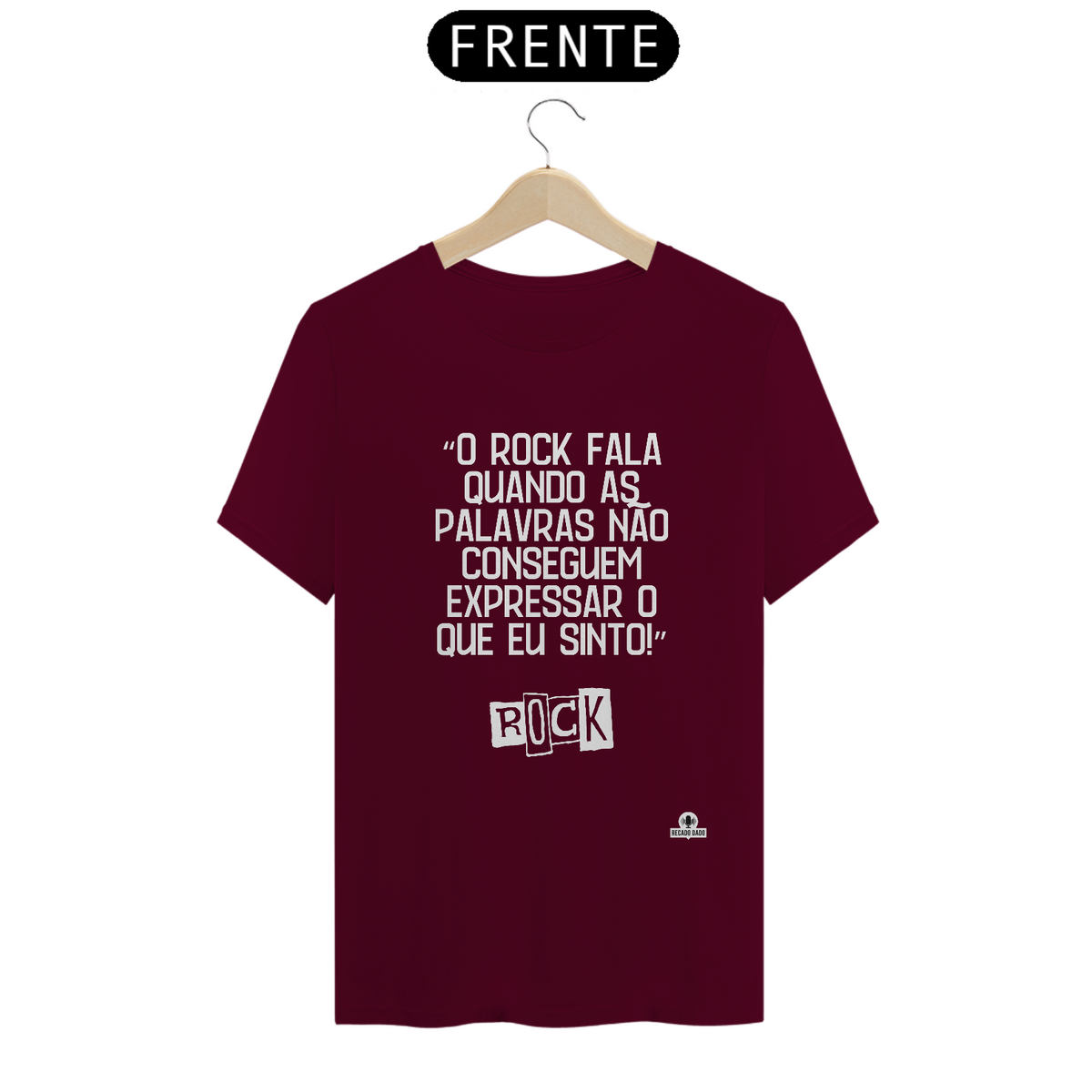 Nome do produto: Camiseta de rock com frase \