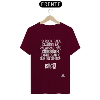 Camiseta de rock com frase 