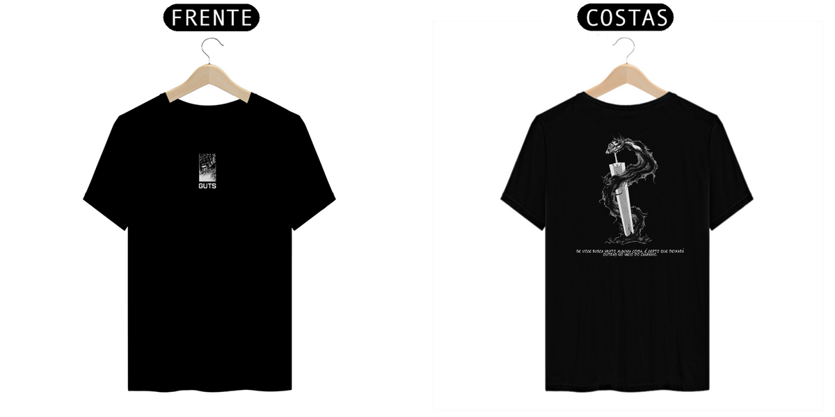 Nome do produto: Camiseta Preta -  Guts (Frente/Costas)