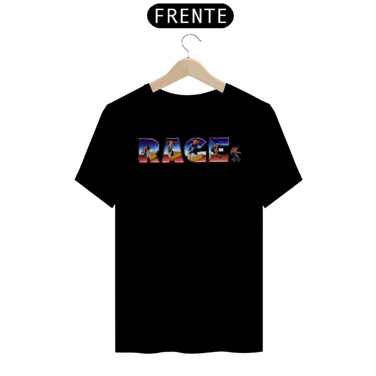 Nome do produto: Camiseta Rage Skates Skater saindo do nome