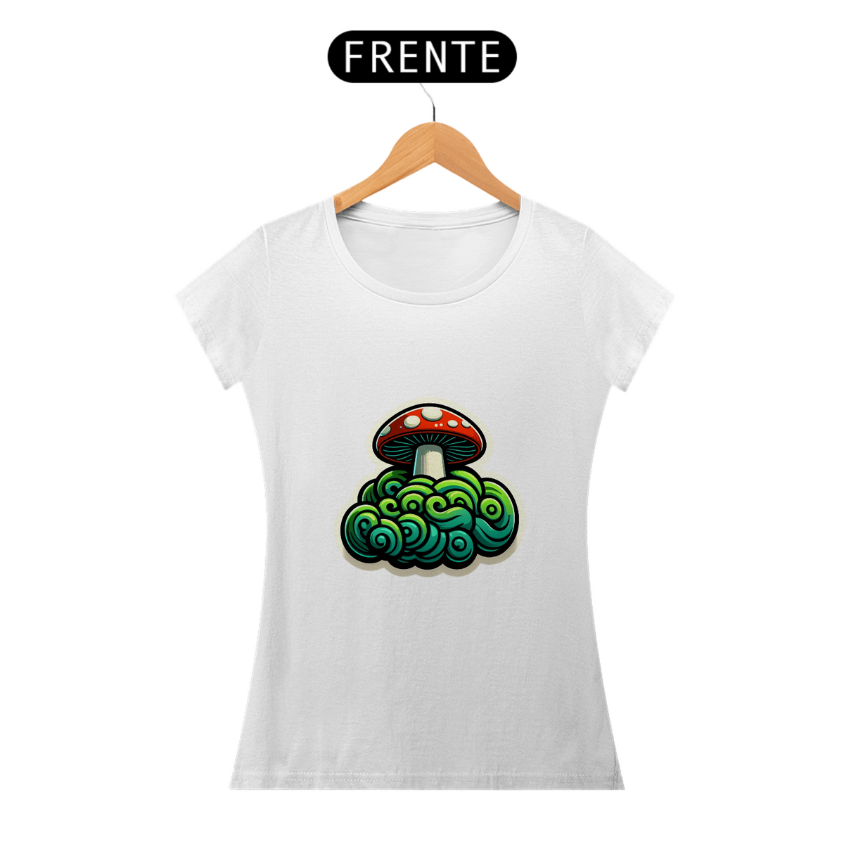 Nome do produto: Camiseta Sticker Feminina - Cogumelo