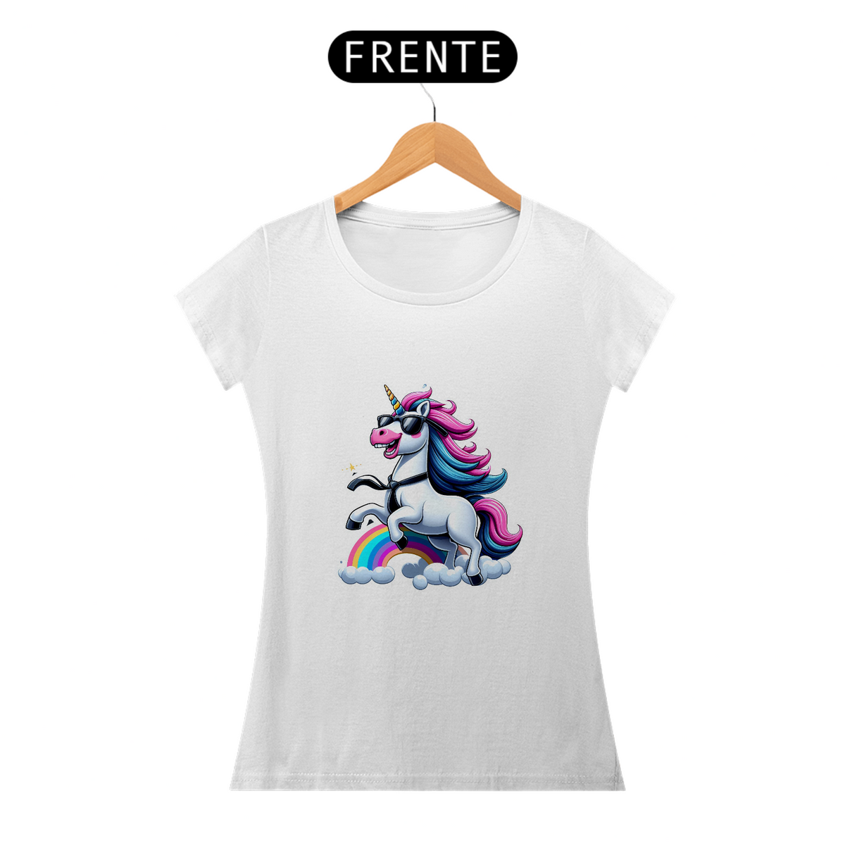 Nome do produto: Camiseta Sticker Feminina -  Unicornio