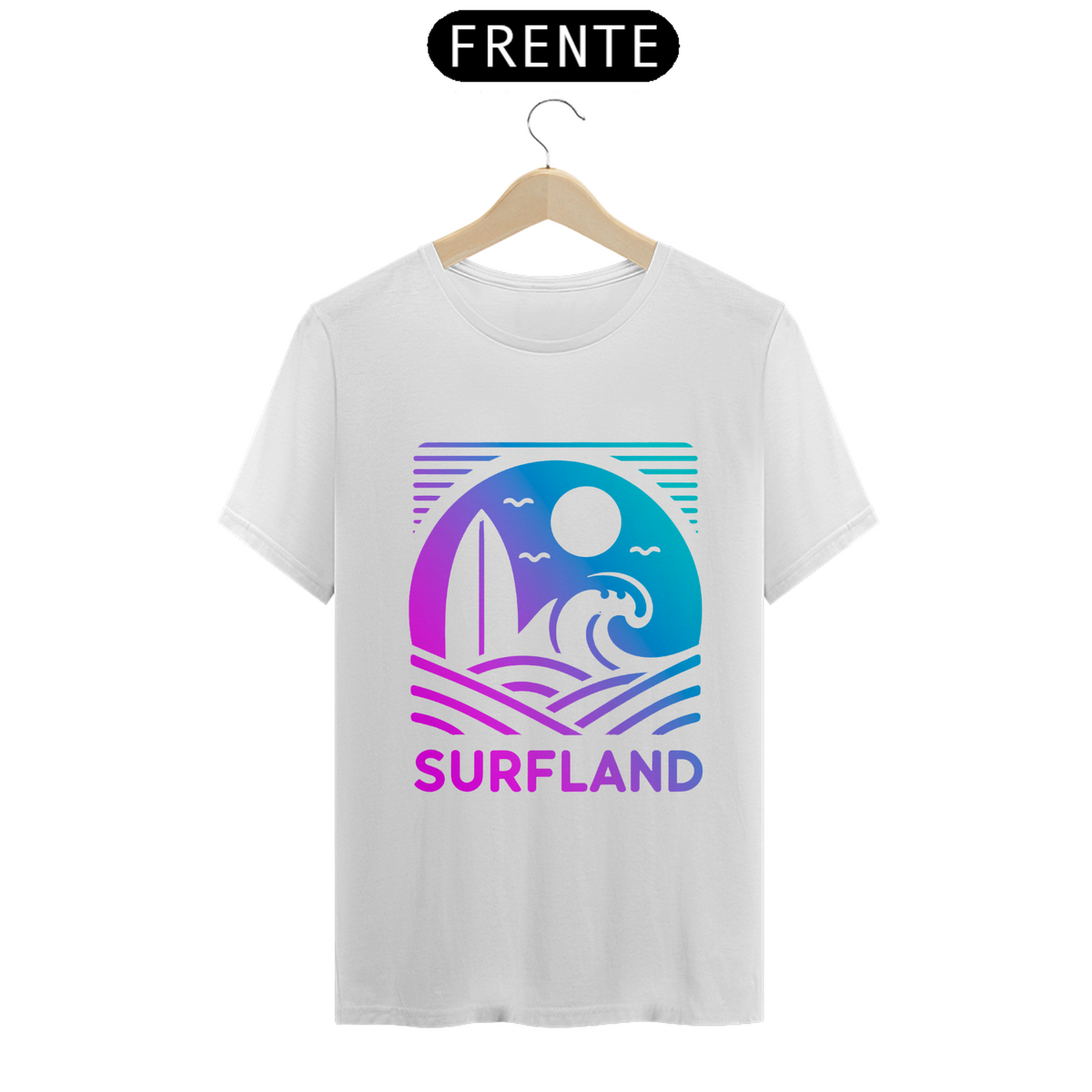 Nome do produto: Camiseta Surfland Oficial - Gradient Roxo e azul