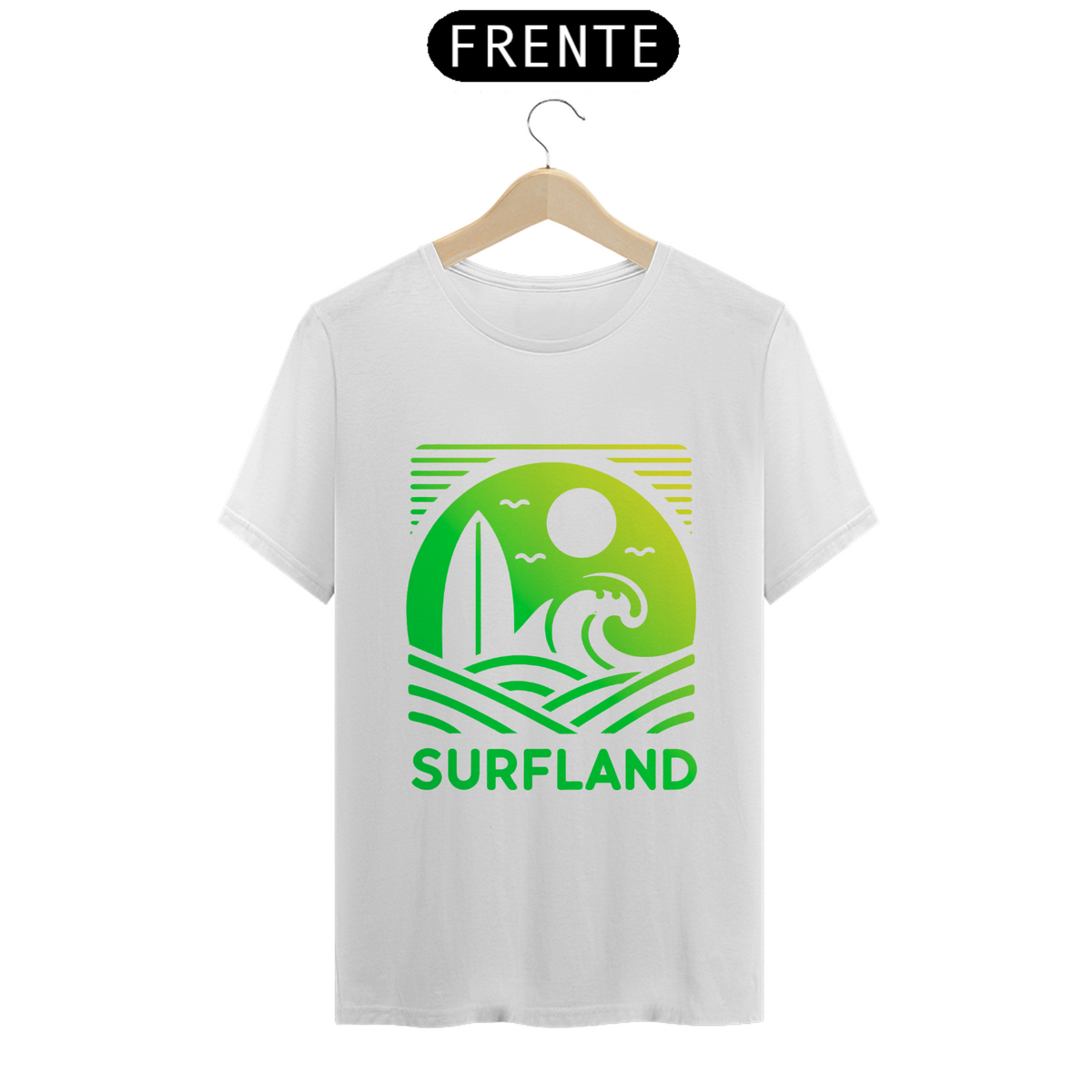 Nome do produto: Camiseta Surfland Oficial - Verde e Amarelo