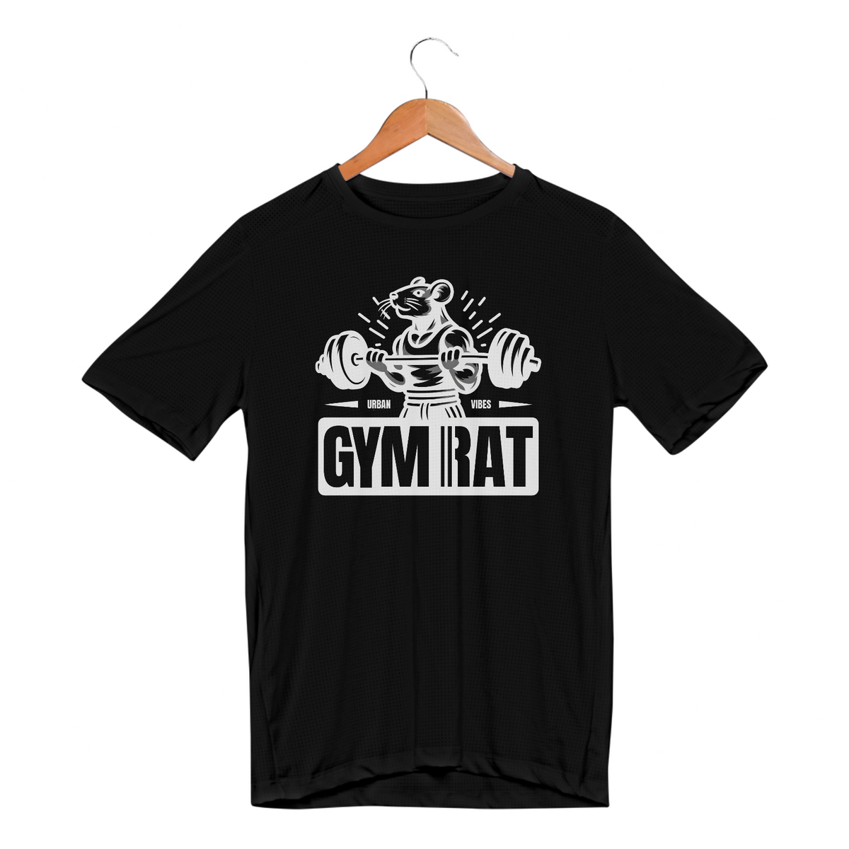 Nome do produto: Camiseta DryFit - GymRat Oficial Preta