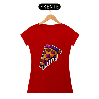 Nome do produtoCamiseta Sticker Feminina - Pizza galaxy
