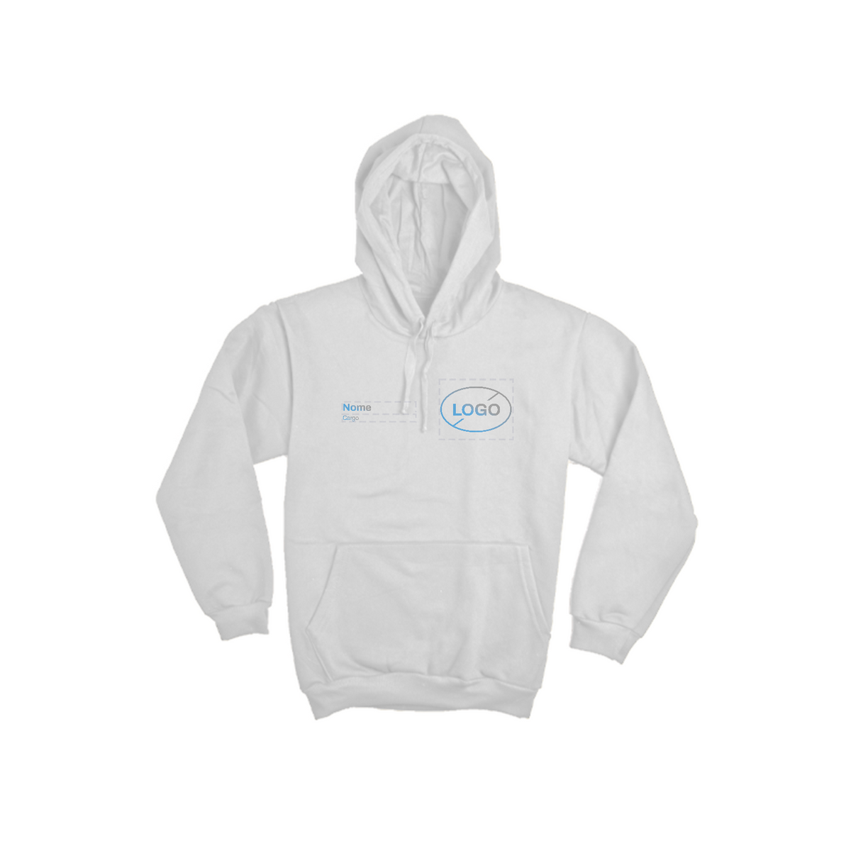 Nome do produto: Moletom Canguru Personalizável - Uniforme Nome + Logo + Cargo - FRENTE