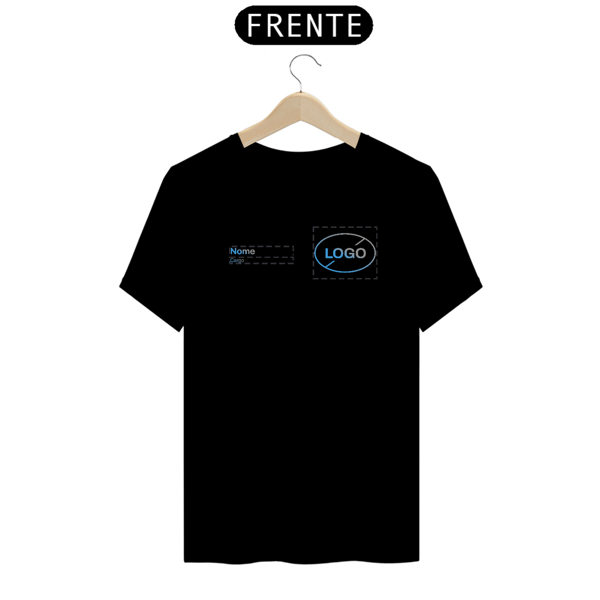 Nome do produto: T-Shirt Personalizável - Uniforme Nome + Logo + Cargo