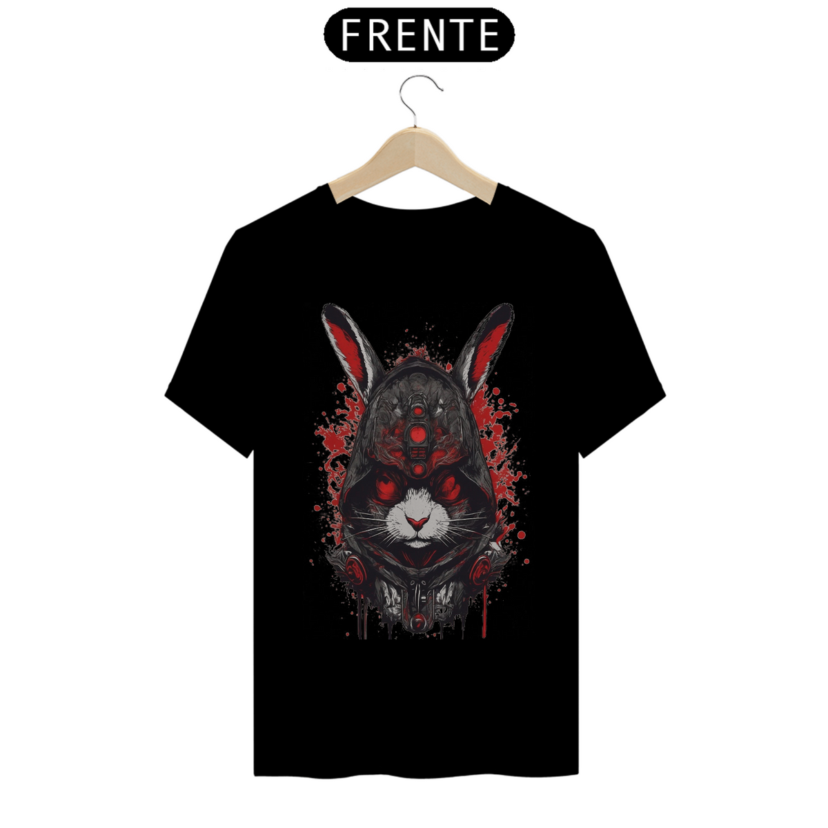 Nome do produto: Camiseta aterrorando coelho nariz branco