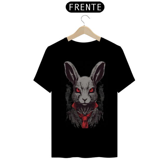 Camiseta aterrorando coelho sem capuz