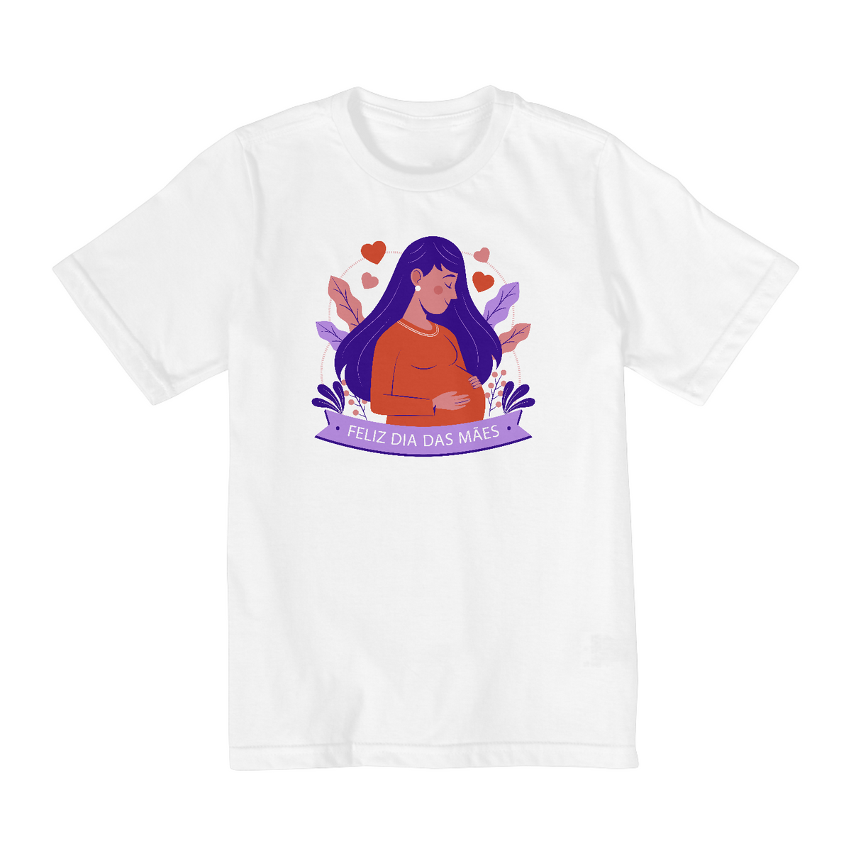 Nome do produto: Camisa Infantil - Feliz dia das Mães (10 A 14 anos)