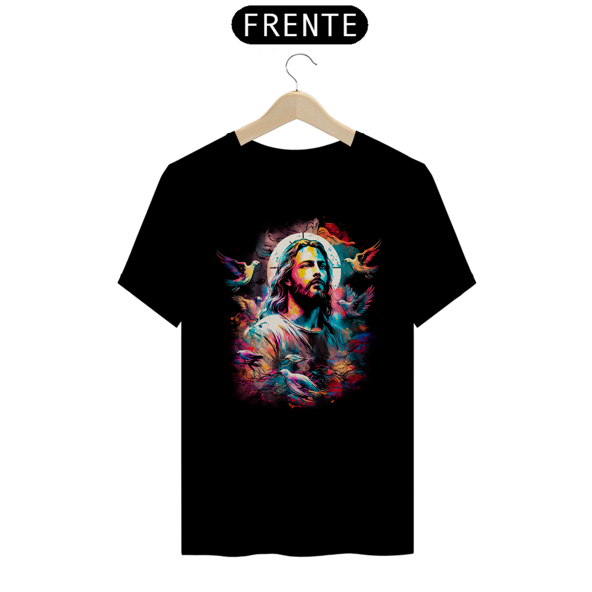 Nome do produto: Camisa - Jesus Cristo - Camiseta - Unissex - Premium (Cor Preta)
