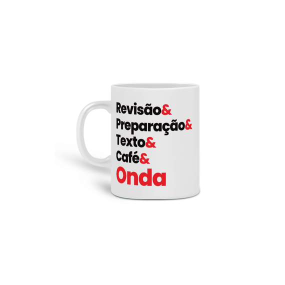 Caneca Revisão& Preparação& Texto& Café& Onda