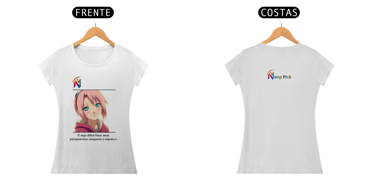 Nome do produto: Camiseta Baby Long Prime - Sakura Pensamentos / Naruto /