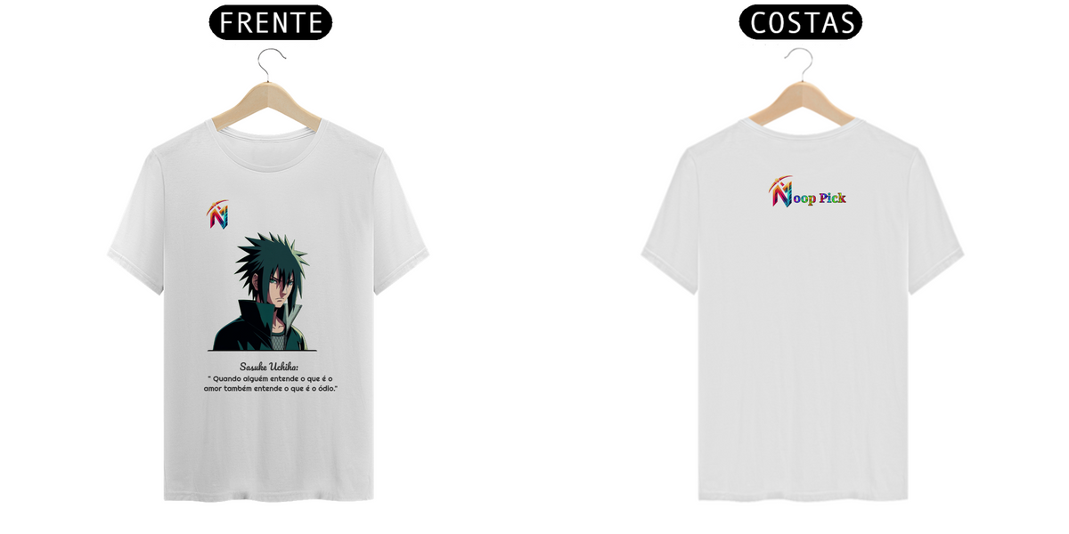 Nome do produto: Camiseta Classic - Sasuke Uchiha Amor e Ódio / Naruto /