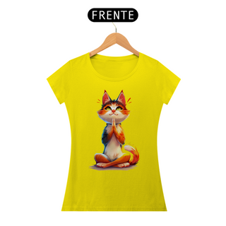 Nome do produtoCamiseta Baby Look Gato Yoga