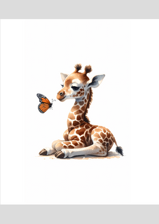 Bebê Girafa - Aquarela Digital