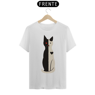 Nome do produtoCamiseta Coração Felino - T-Shirt Unisex