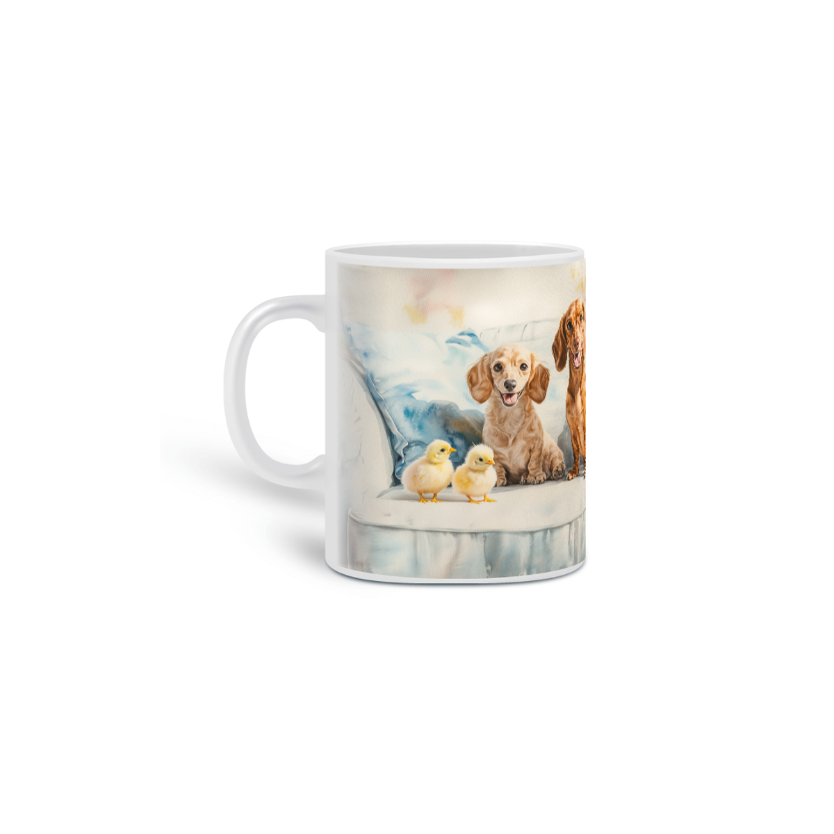 Nome do produto: Caneca Cães e Pintinhos