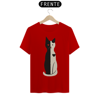 Nome do produtoCamiseta Coração Felino - T-Shirt Unisex