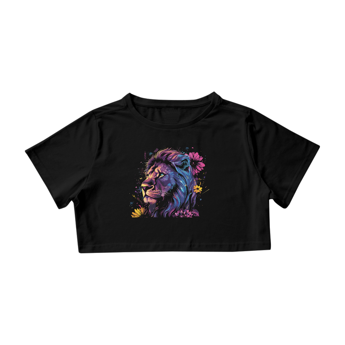 Nome do produto: Camiseta Feminina Cropped Leão de Judá Florida