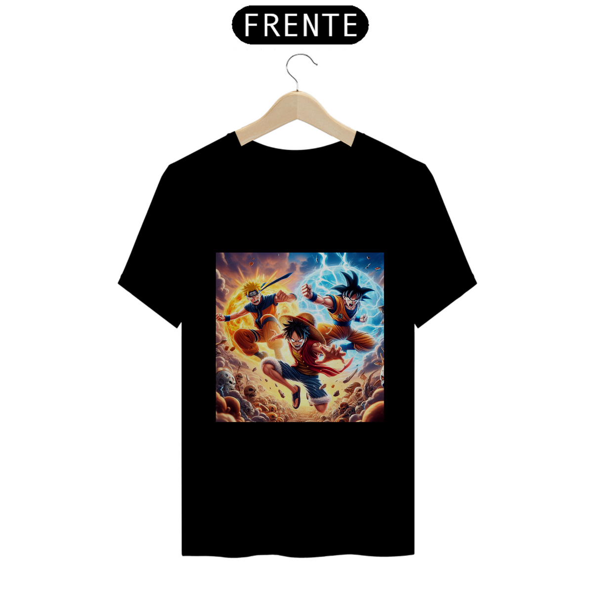 Nome do produto: T-Shirt Luffy, Naruto e Goku