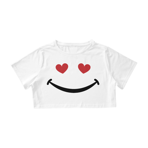Camisa Cropped - sorriso coração