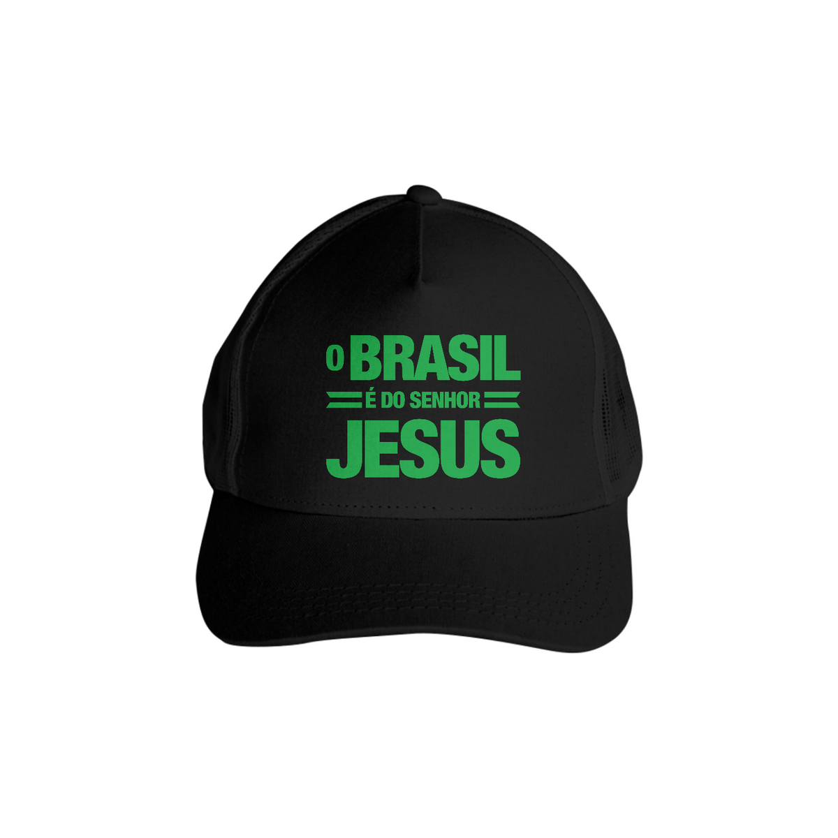 Nome do produto: Boné Americano com tela - O Brasil é do senhor Jesus