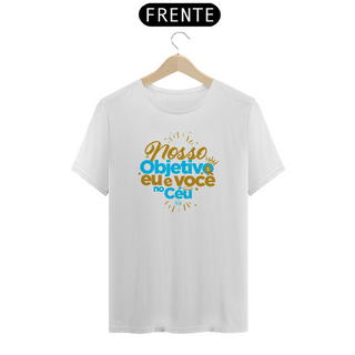 Nome do produtoShirt | Nosso objetivo é eu e você no Céu | Azul Gold