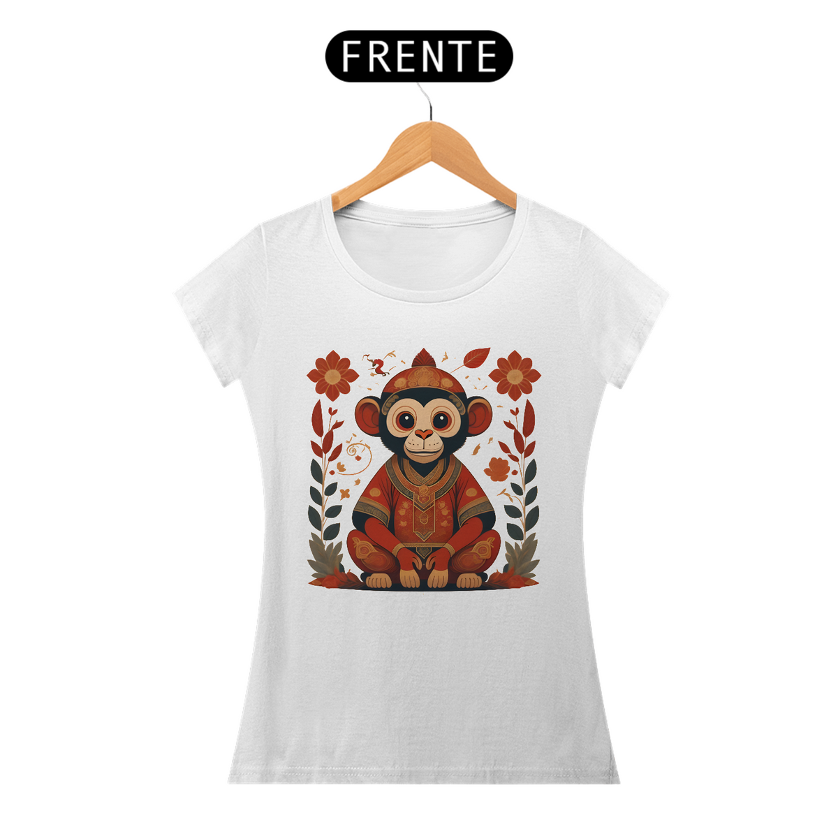 Nome do produto: Chinese New Year - T-Shirt Baby Look Monkey Monk