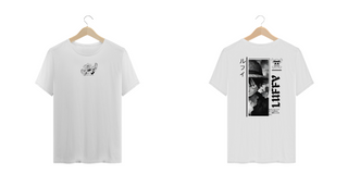 Nome do produtoOne Piece - T-Shirt Plus SIze Branca Frente/Costas Luffy I