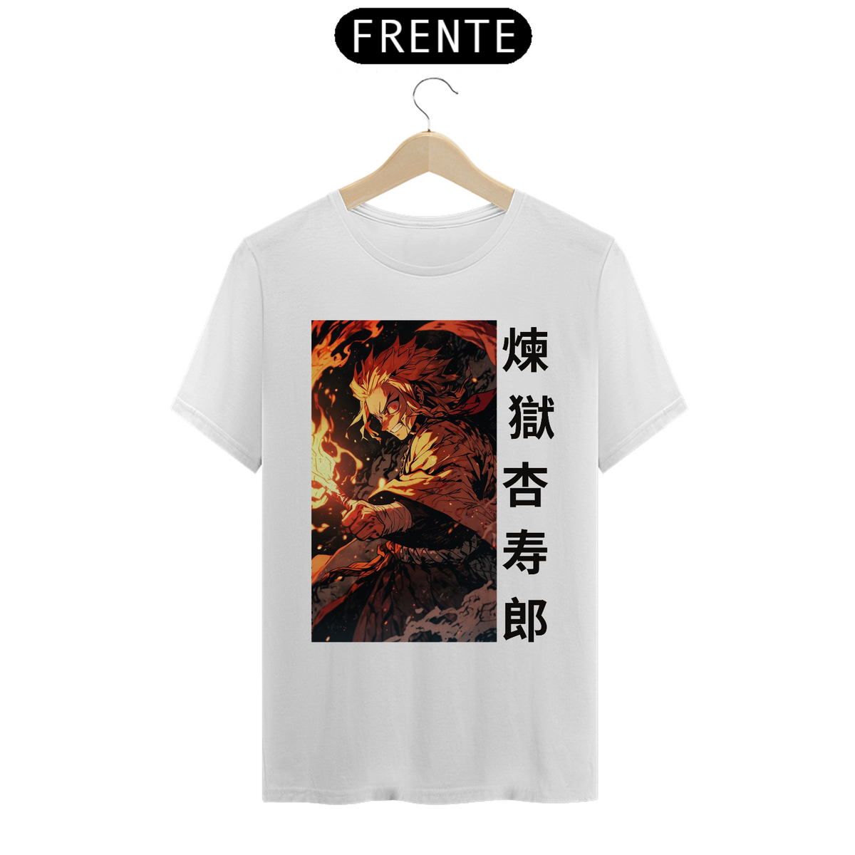 Nome do produto: Demon Slayer - T-Shirt Branca Rengoku