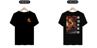 Demon Slayer - T-Shirt Preta Frente/Costas Rengoku