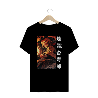 Nome do produtoDemon Slayer - T-Shirt Plus Size Preta Rengoku