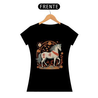 Chinese New Year (Eclipse) - T-Shirt Baby Look White Horse