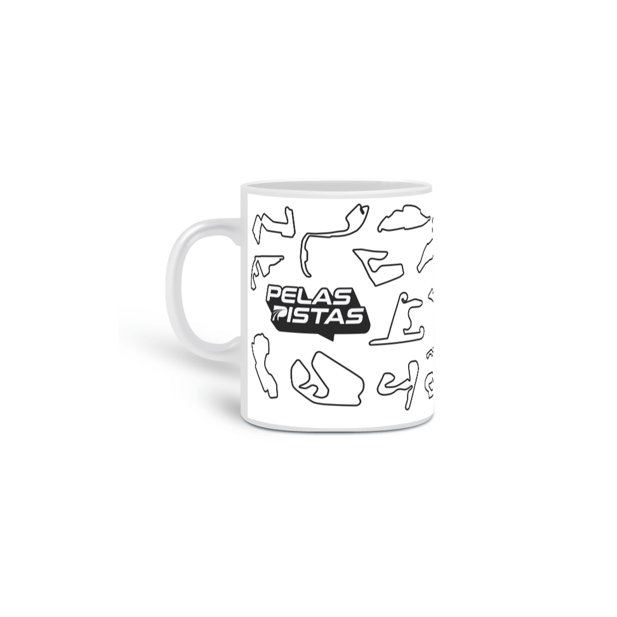 Nome do produto: Caneca Pelas Pistas Branca