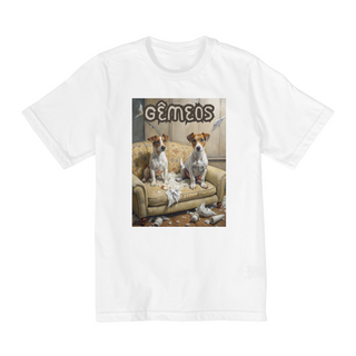 Nome do produtoCamiseta infantil Jack russel Gêmeos - Coleção Signos