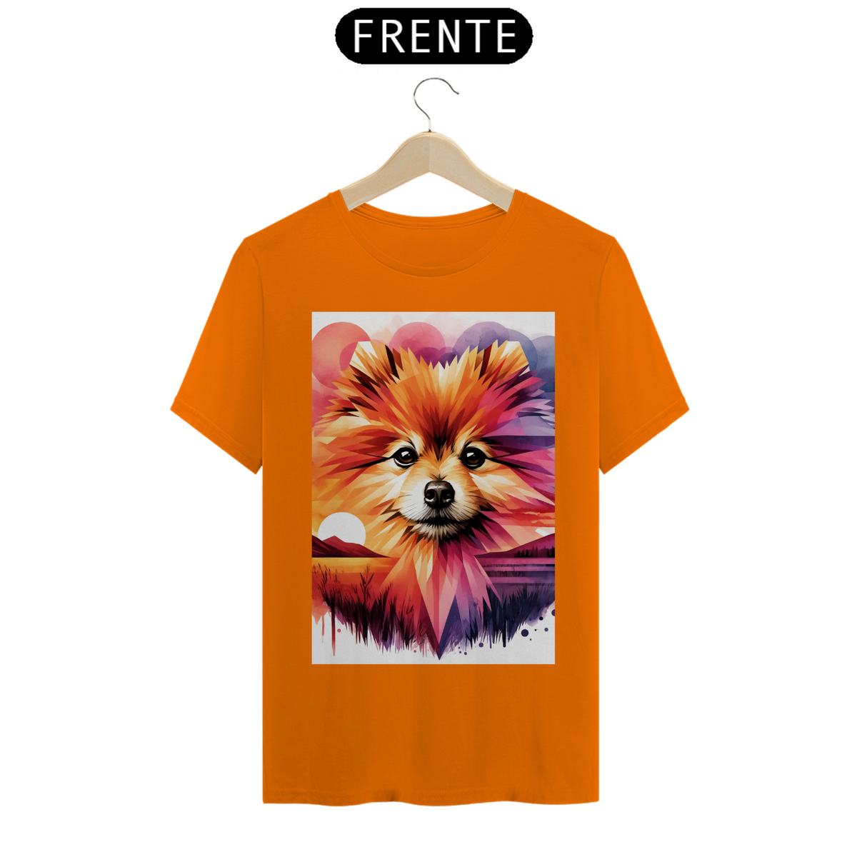 Nome do produto: Camiseta masculina lulu da pomerânia - Coleção Aquarela