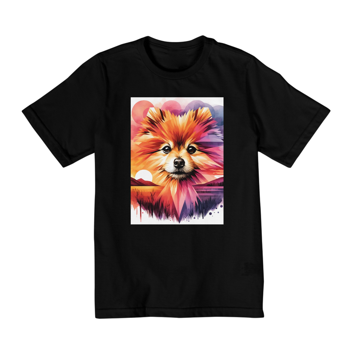 Nome do produto: Camiseta infantil lulu da pomerânia - Coleção Aquarela