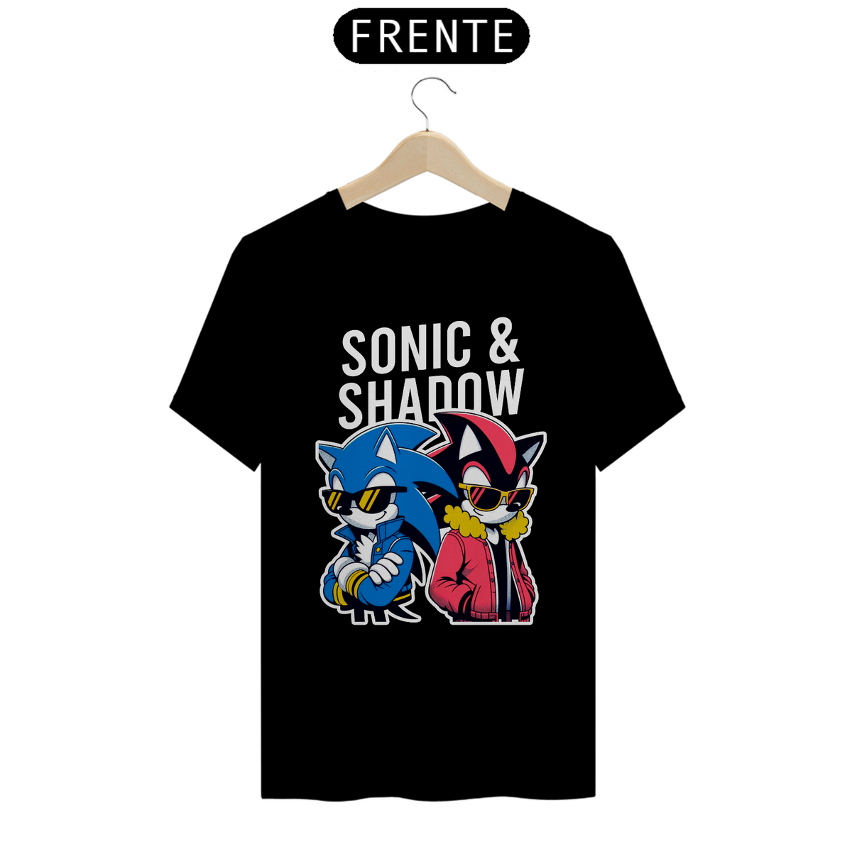 Nome do produto: CAMISETA SONIC E SHADOW PRETA