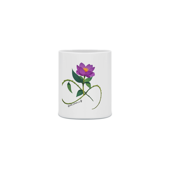 caneca flor infinito roxa