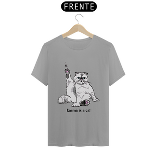 Nome do produtoT-shirt Karma Is a Cat