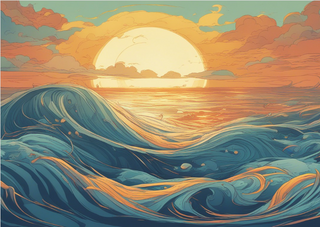2D Ocean Waves - Art Code: 002