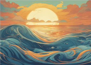 2D Ocean Waves - Art Code: 004