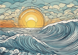 2D Ocean Waves - Art Code: 005