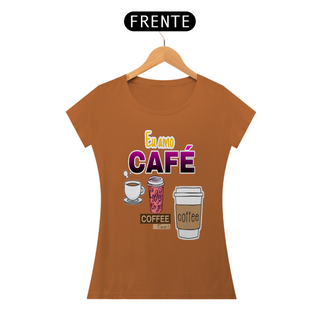 Camisa feminina BabyLong EU AMO CAFÉ