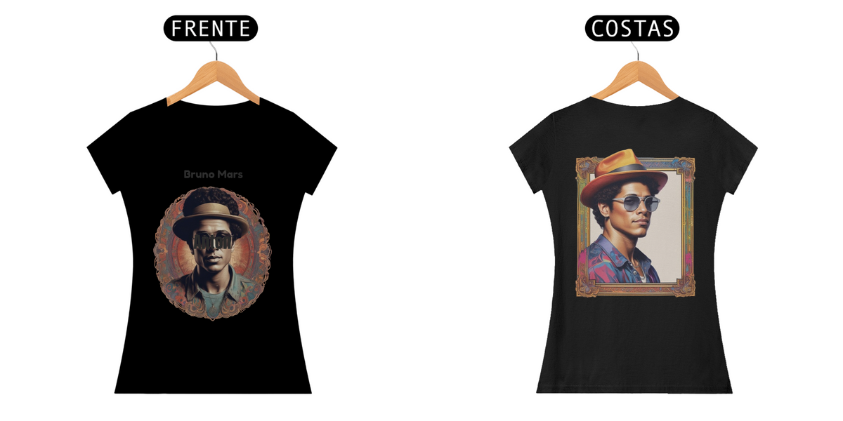 Nome do produto: Camiseta Feminina  Bruno Mars Quality