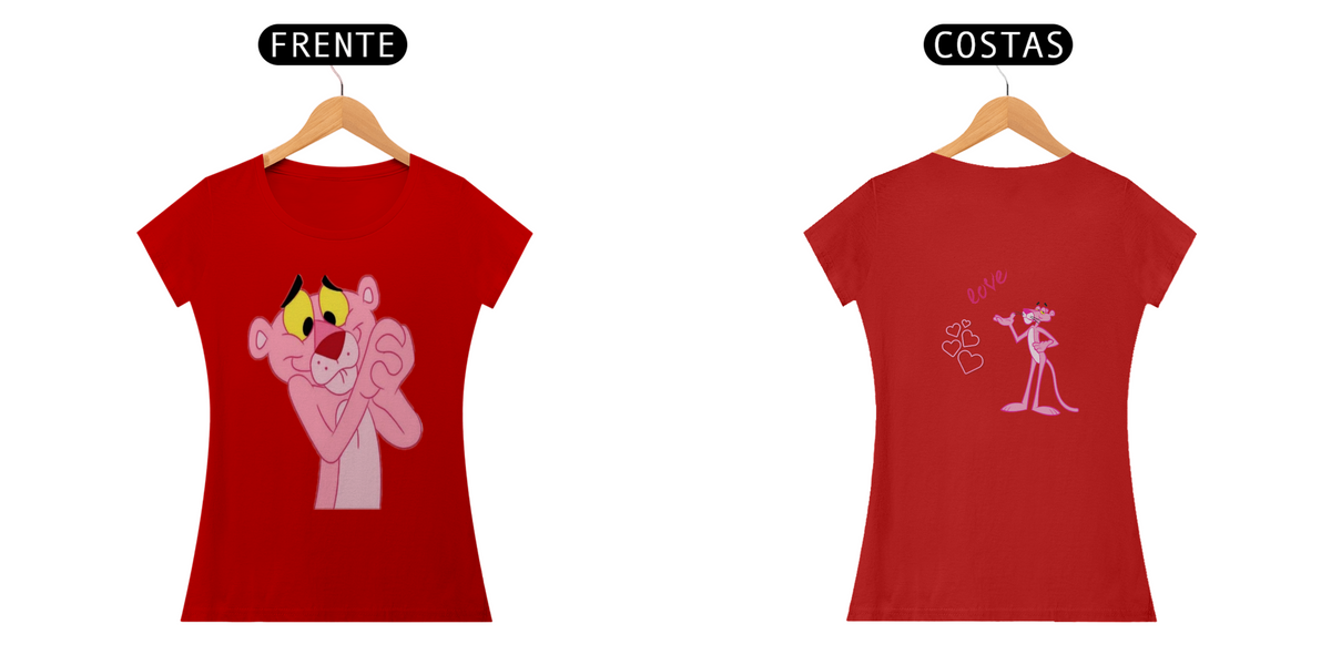 Nome do produto: Camiseta Quality feminina Pantera cor de rosa