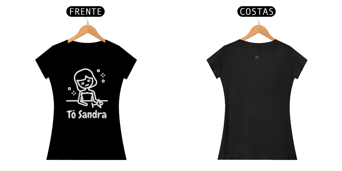 Nome do produto: Camiseta Tô Sandra Preta