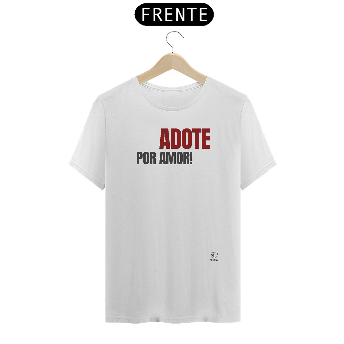 Nome do produto: T-Shirt Prime - ADOTE POR AMOR!